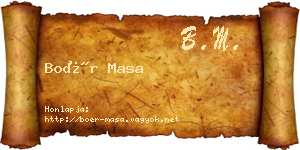 Boér Masa névjegykártya